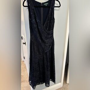 Ralph Lauren Navy Sequin Maxi Dress
